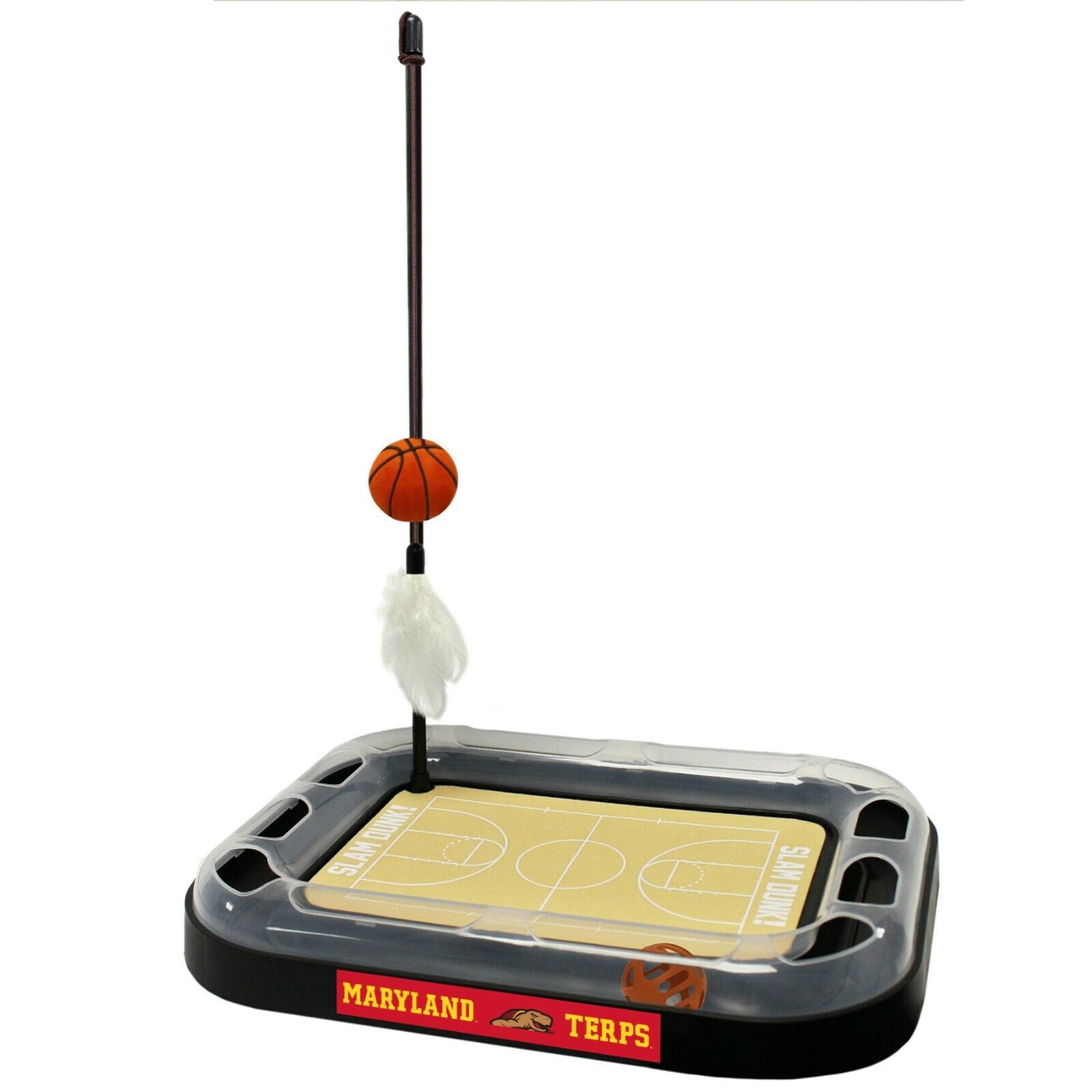 NCAA Maryland Terrapins CAT Scratcher Mat Toy with Catnip Plush & Feather Cat Toy 5-in-1 Kitty Toy