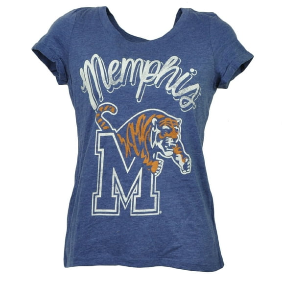 NCAA Memphis Tigers Tshirt Tee Crew Neck Womens Short Sleeve Distressed XSmall