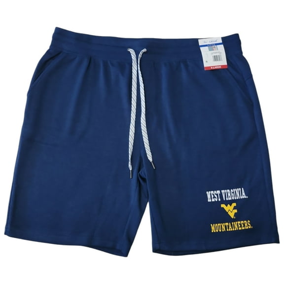 NCAA Men's 9" Inseam Side Seam Pockets Faux Fly Easy Care Drawstring Short (WV Mountaineers, S)