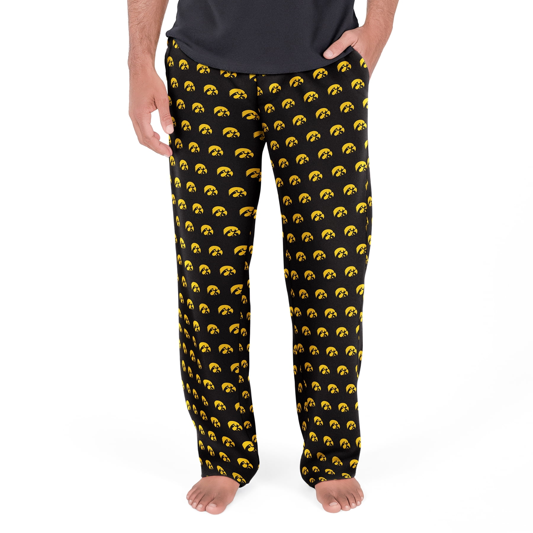 NCAA Mens Iowa Hawkeyes All Over Print Pajama Pants