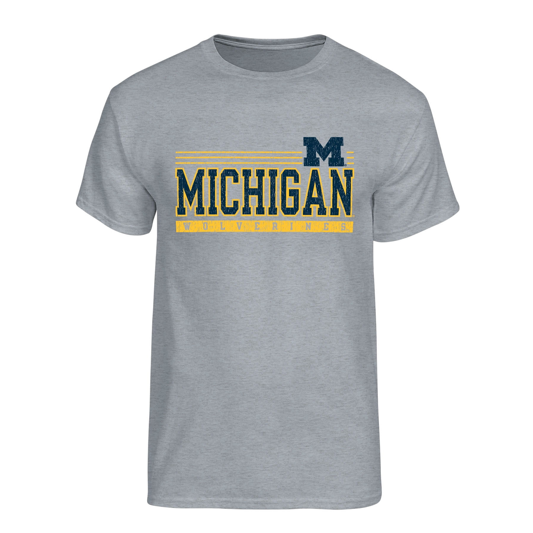 NCAA Men's Michigan Wolverines Heather Gray Logo T-Shirt