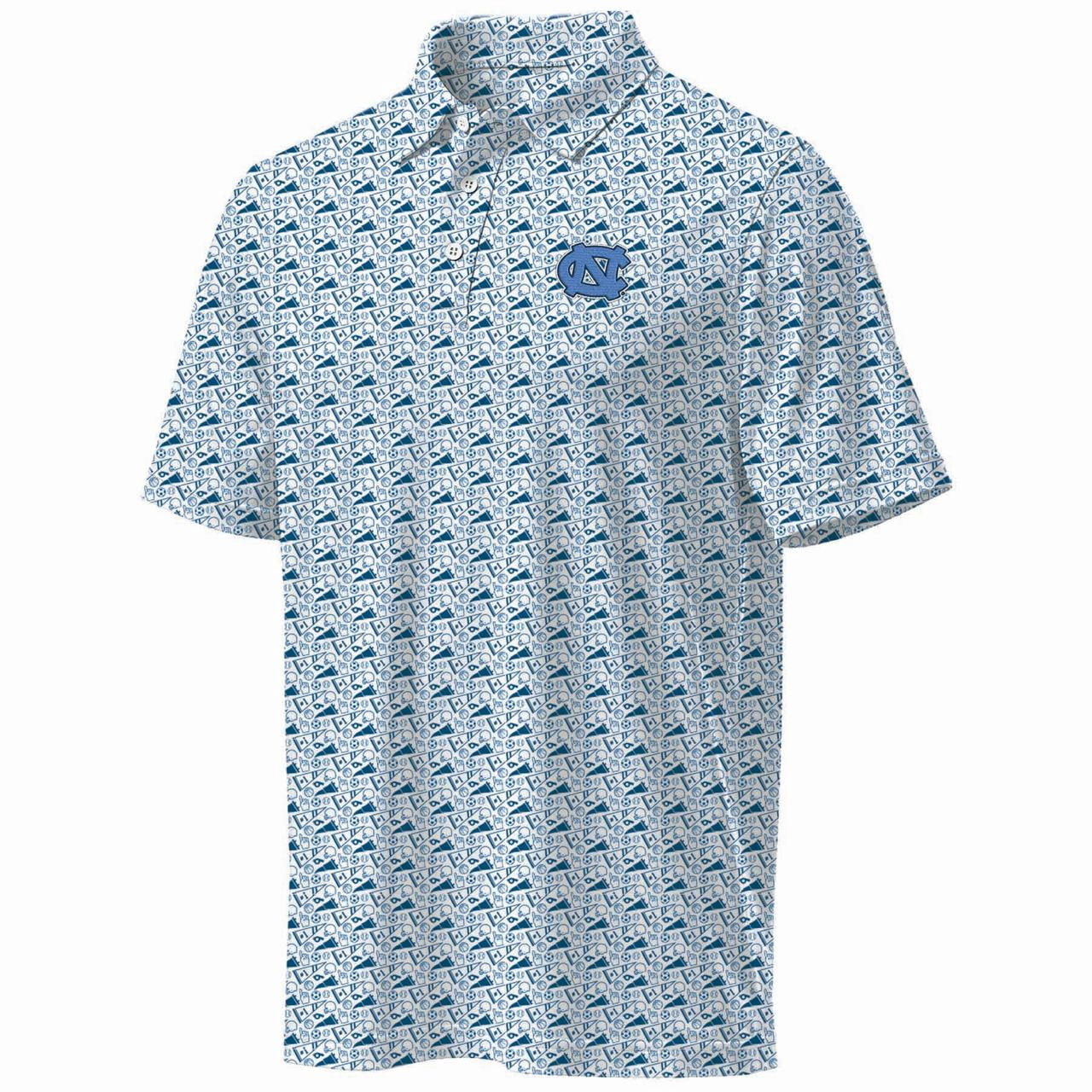 NCAA Mens North Carolina TarHeels All Over Print Polo