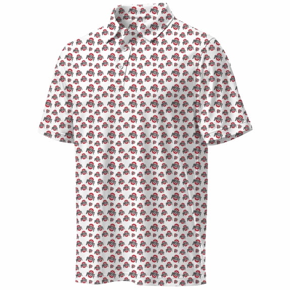 NCAA Mens Ohio State Buckeyes All Over Print Polo