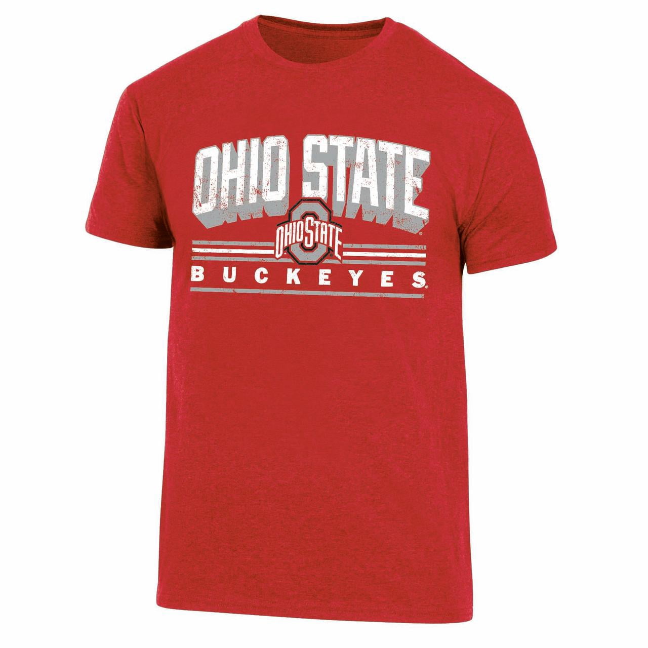 Mens NCAA Ohio State Buckeyes Triblend 3-D Graphic T-Shirt
