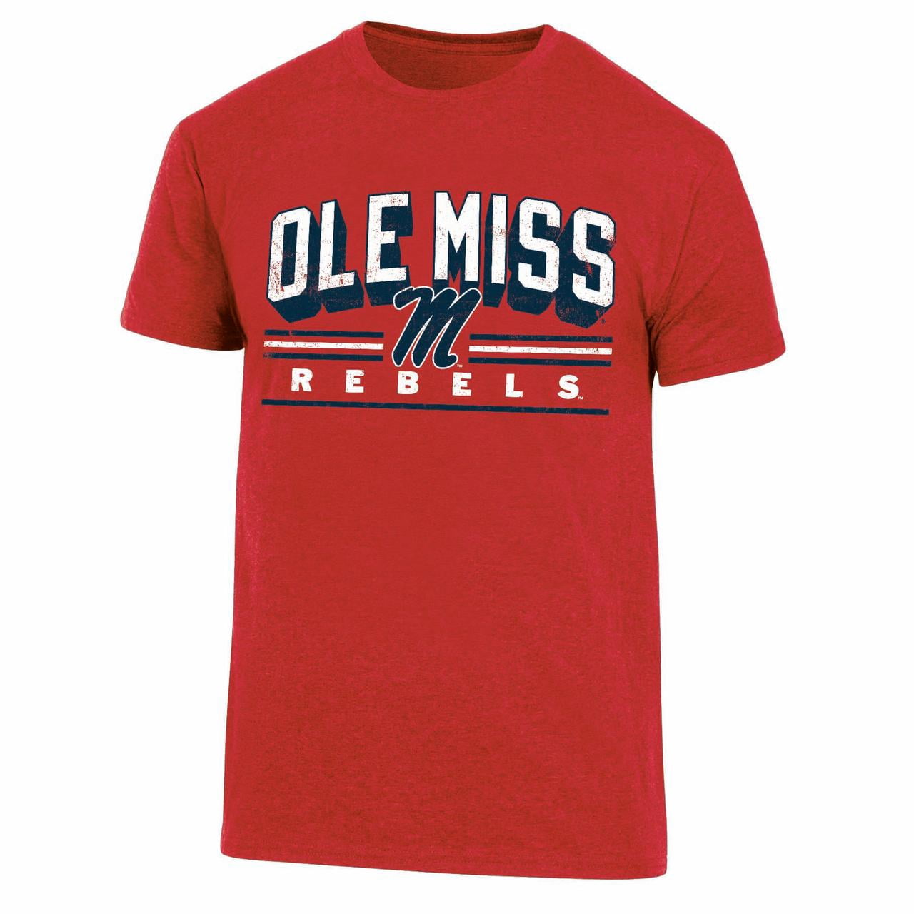 Mens NCAA Ole Miss Rebels Triblend 3-D Graphic T-Shirt