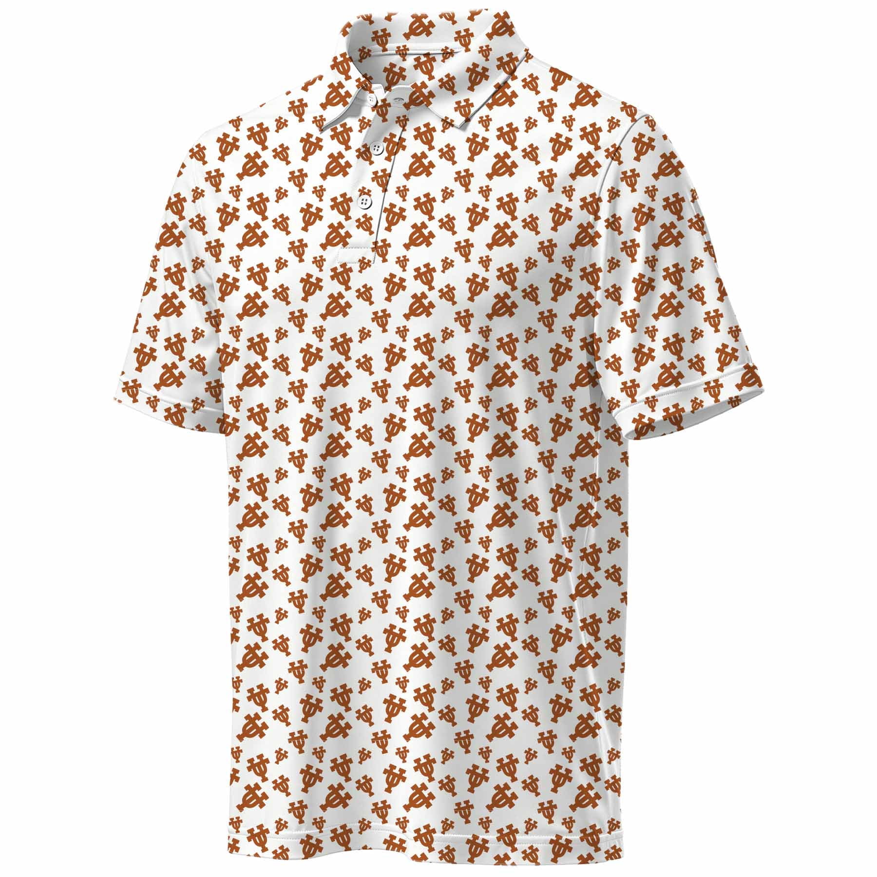 NCAA Mens Texas Longhorns All Over Print Polo