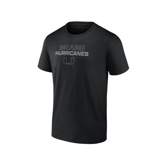NCAA Miami Hurricanes Men's Cotton Black Short Sleeve T-Shirt