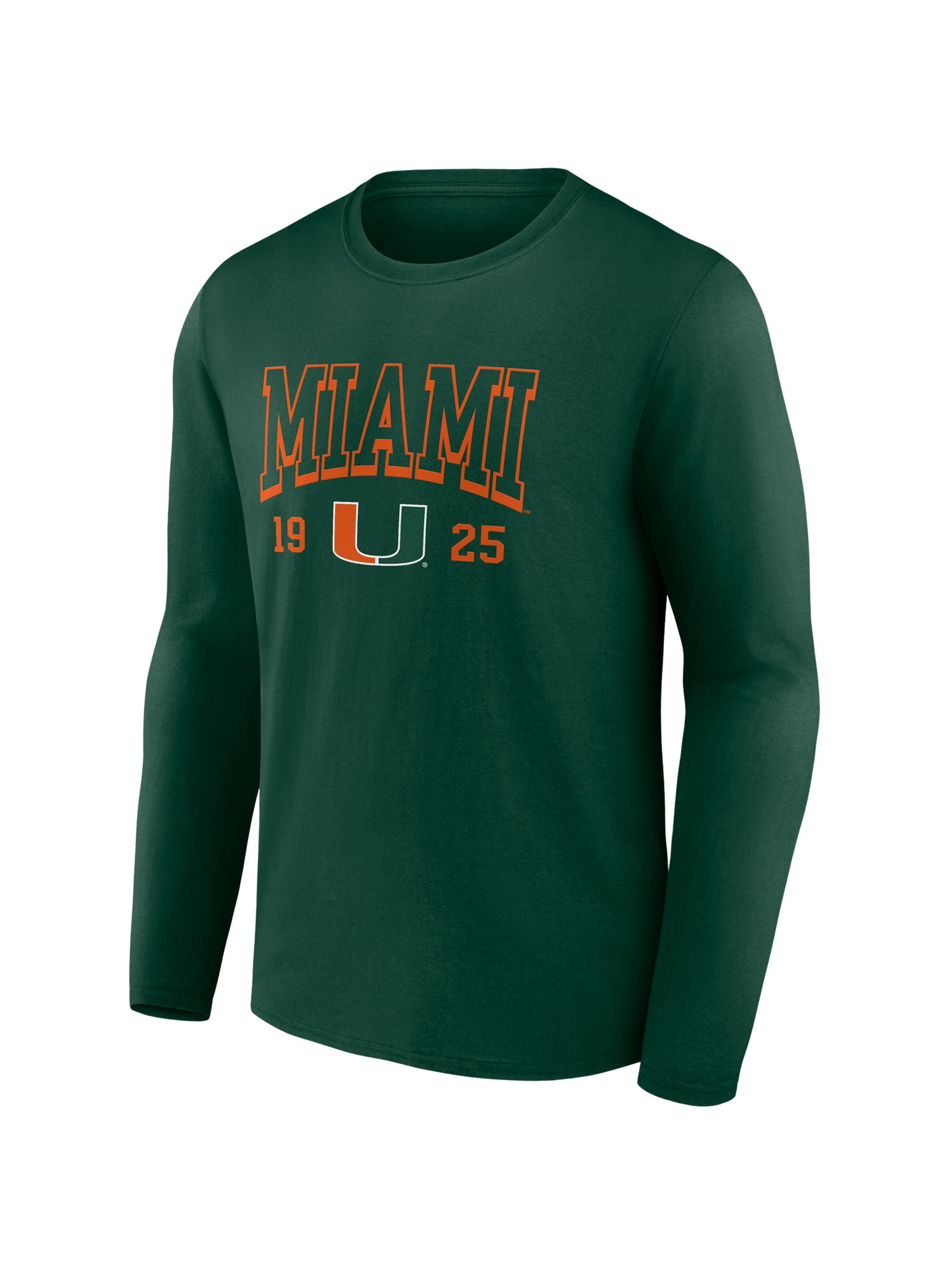 NCAA Miami Hurricanes Men's Cotton Green Long Sleeve T-Shirt