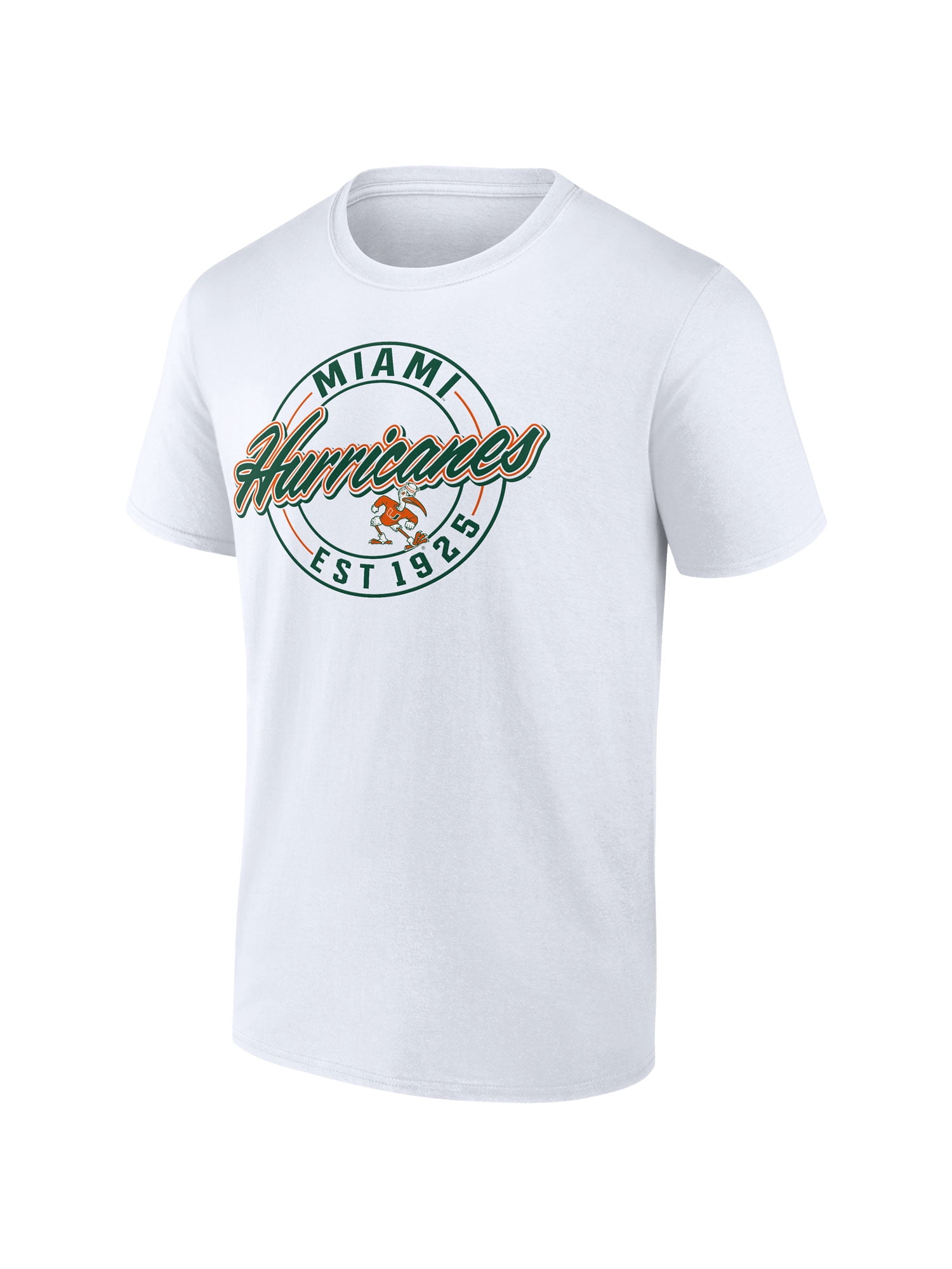 NCAA Miami Hurricanes Men's Cotton White Short Sleeve T-Shirt