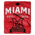 thumbnail image 1 of "NCAA Miami (Ohio) Redhawks Plush Raschel Throw Blanket, Red, 50 x 60", 1 of 2