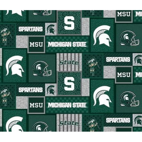 NCAA-Michigan State MIST-1177 College Patch Crafting Fleece, by the yard