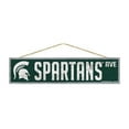 thumbnail image 1 of NCAA Michigan State Prime 4" x 17" Wood Sign with Rope, 1 of 2