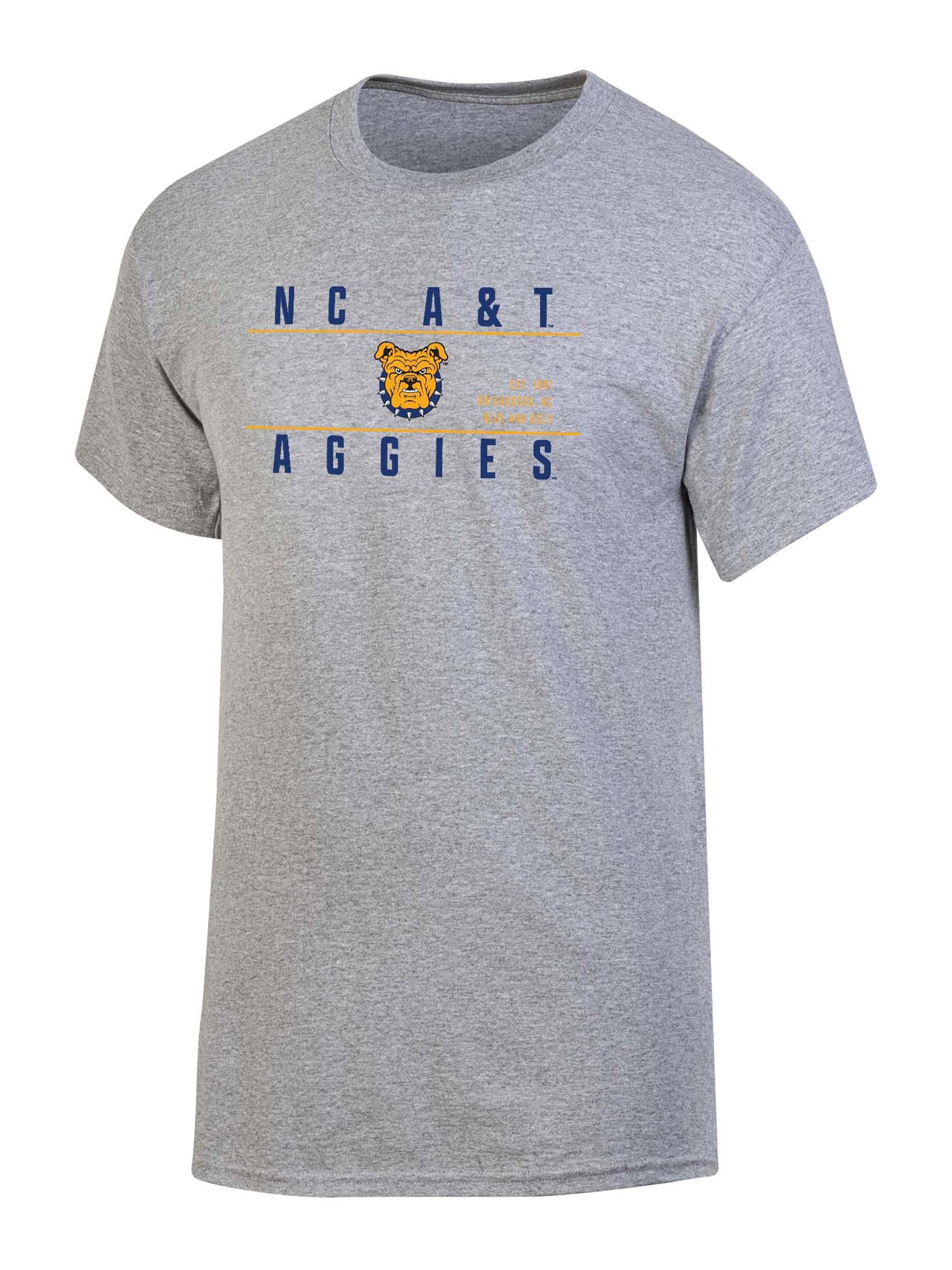 NCAA Men's North Carolina A&T Aggies Gray Bar Logo Crewneck Tee