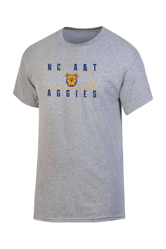 NCAA Men's North Carolina A&T Aggies Gray Bar Logo Crewneck Tee