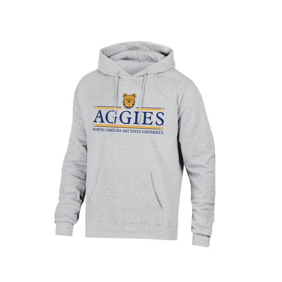 NCAA Men’s Ash Heather Team Bar Logo Fleece Hoodie Sweatshirt