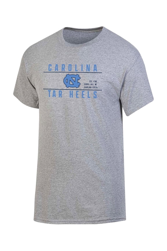 NCAA Men's North Carolina Tar Heels Gray Bar Logo Crewneck Tee
