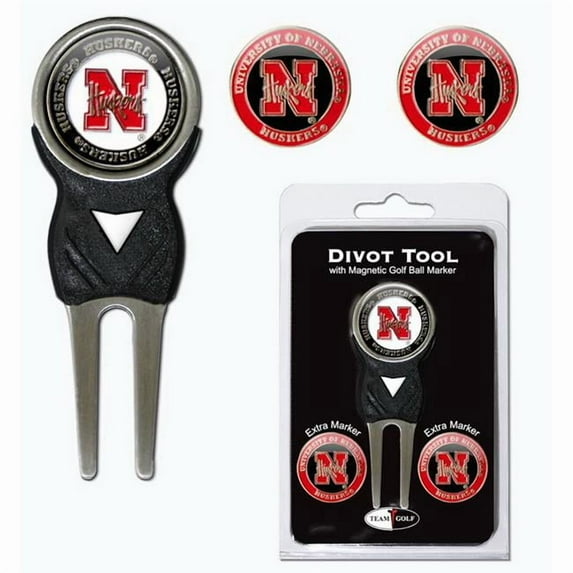 NCAA Nebraska Cornhuskers 3 Marker Signature Golf Divot Tool Pack