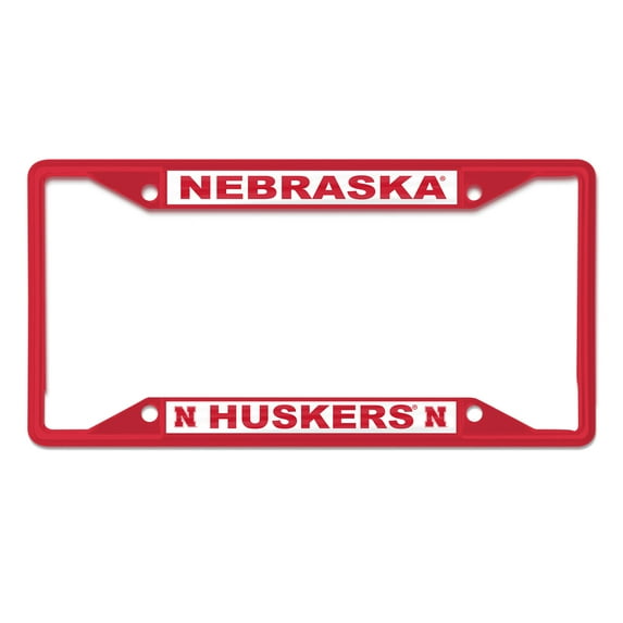NCAA Nebraska Team Colored Small Over Small License Plate Frame