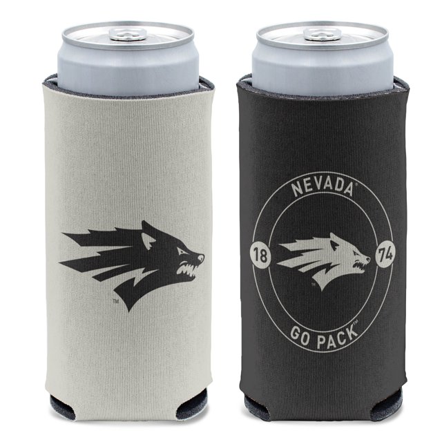 NCAA Nevada Bone Black 12oz Slim Can Cooler, Collapsible
