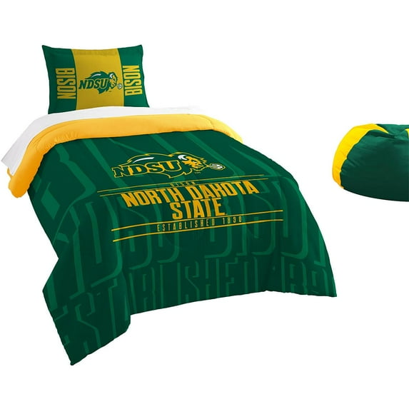 North Dakota State Bison NCAA Twin Comforter Set (Modern Take Series) (64" x 86")