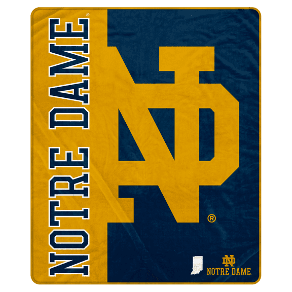 NCAA Notre Dame Fighting Irish 50x60 Inch Ultra Soft Tailgate Throw