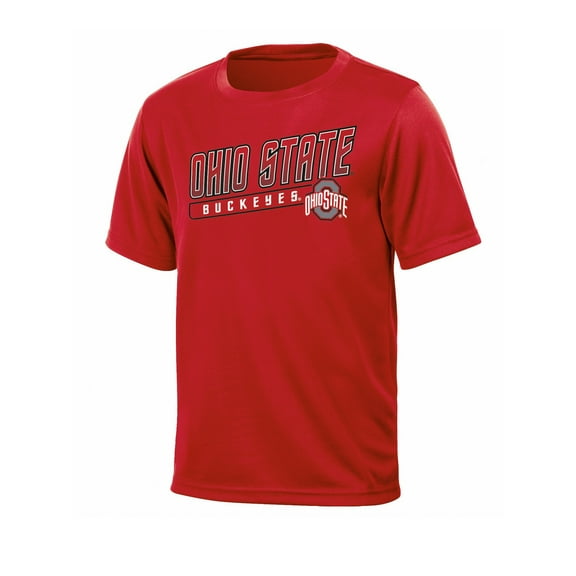NCAA OHIO STATE Boys Primry Color Synthetic SS TEE Up Diag