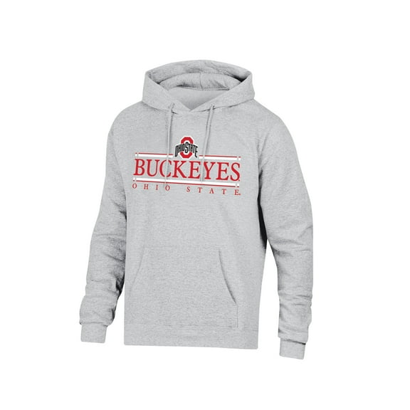 NCAA Men’s Ash Heather Team Bar Logo Fleece Hoodie Sweatshirt