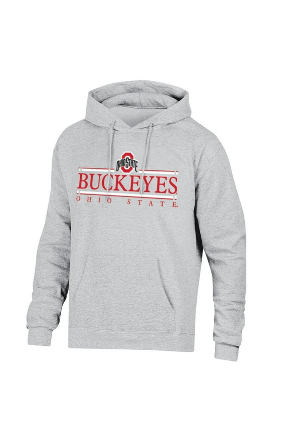 NCAA Men’s Ash Heather Team Bar Logo Fleece Hoodie Sweatshirt