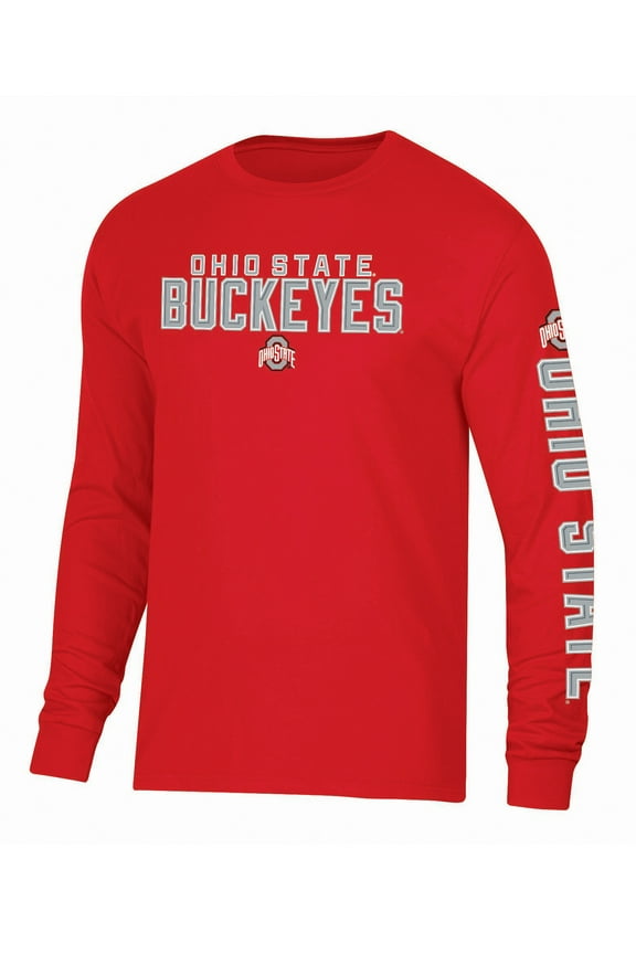 NCAA OHIO STATE Mens Primry Color Cotton LS TEE Sleeve Hit 2Hit