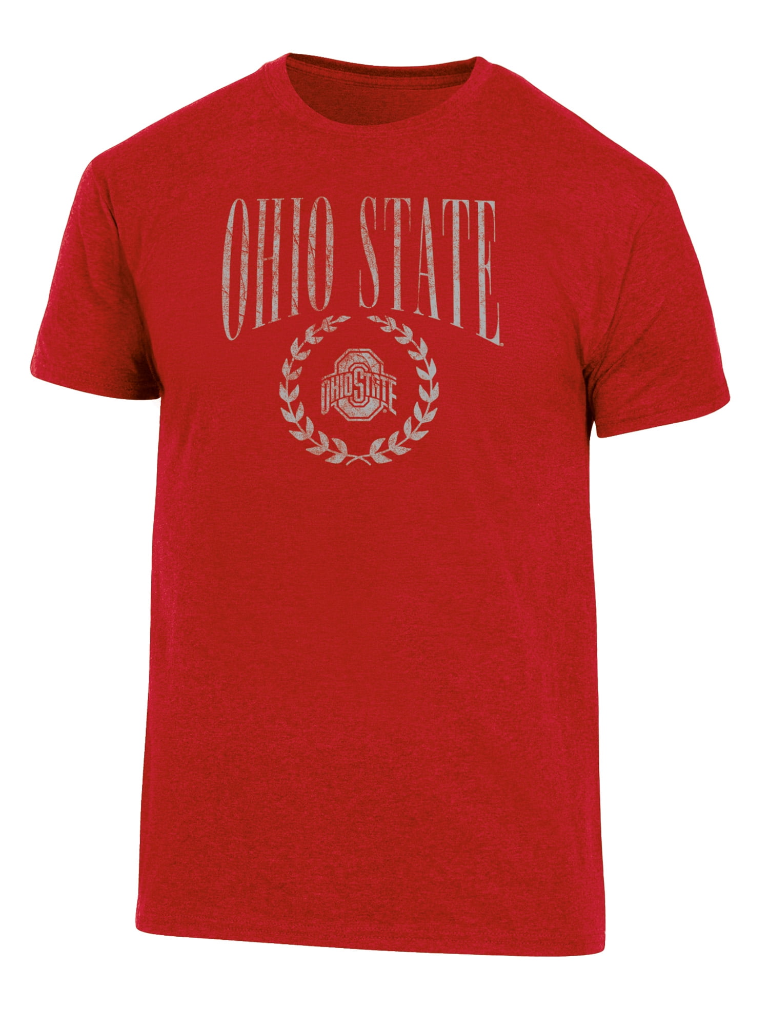 NCAA Men's Ohio State Buckeyes Triblend Laurel Logo Tee