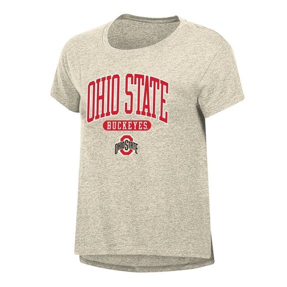 NCAA OHIO STATE Womens Grey Color Cotton SS TEE Stretched Arch Open Hem