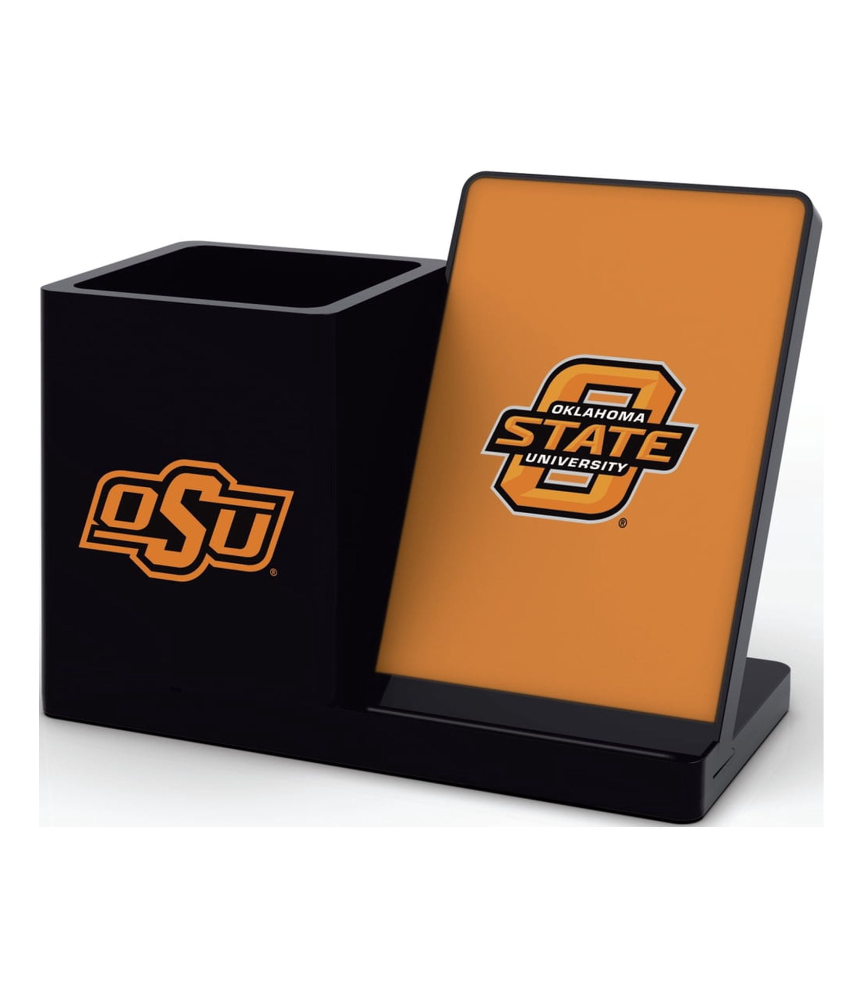 NCAA, OKLAHOMA STATE, WIRELESS CHARGER WITH PEN CUP, BOX