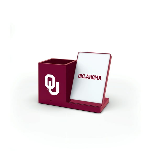 NCAA, OKLAHOMA, WIRELESS CHARGER WITH PEN CUP, BOX