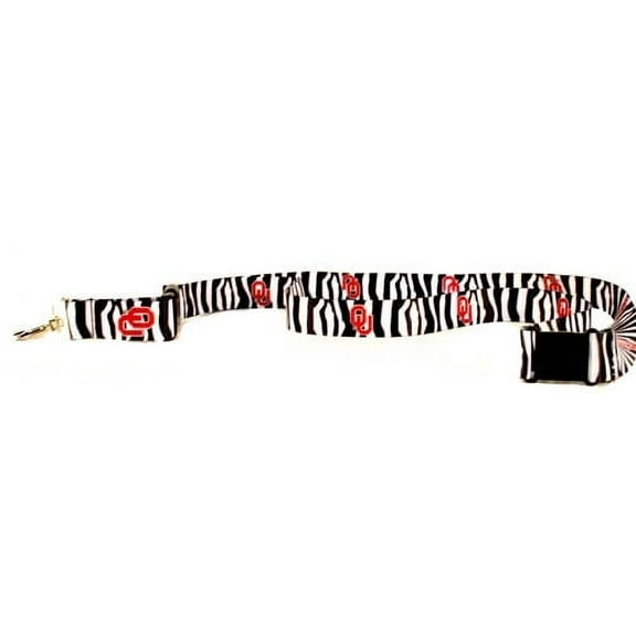 NCAA Oaklahoma Sooners Zebra Print Breakaway Lanyard Key Chain