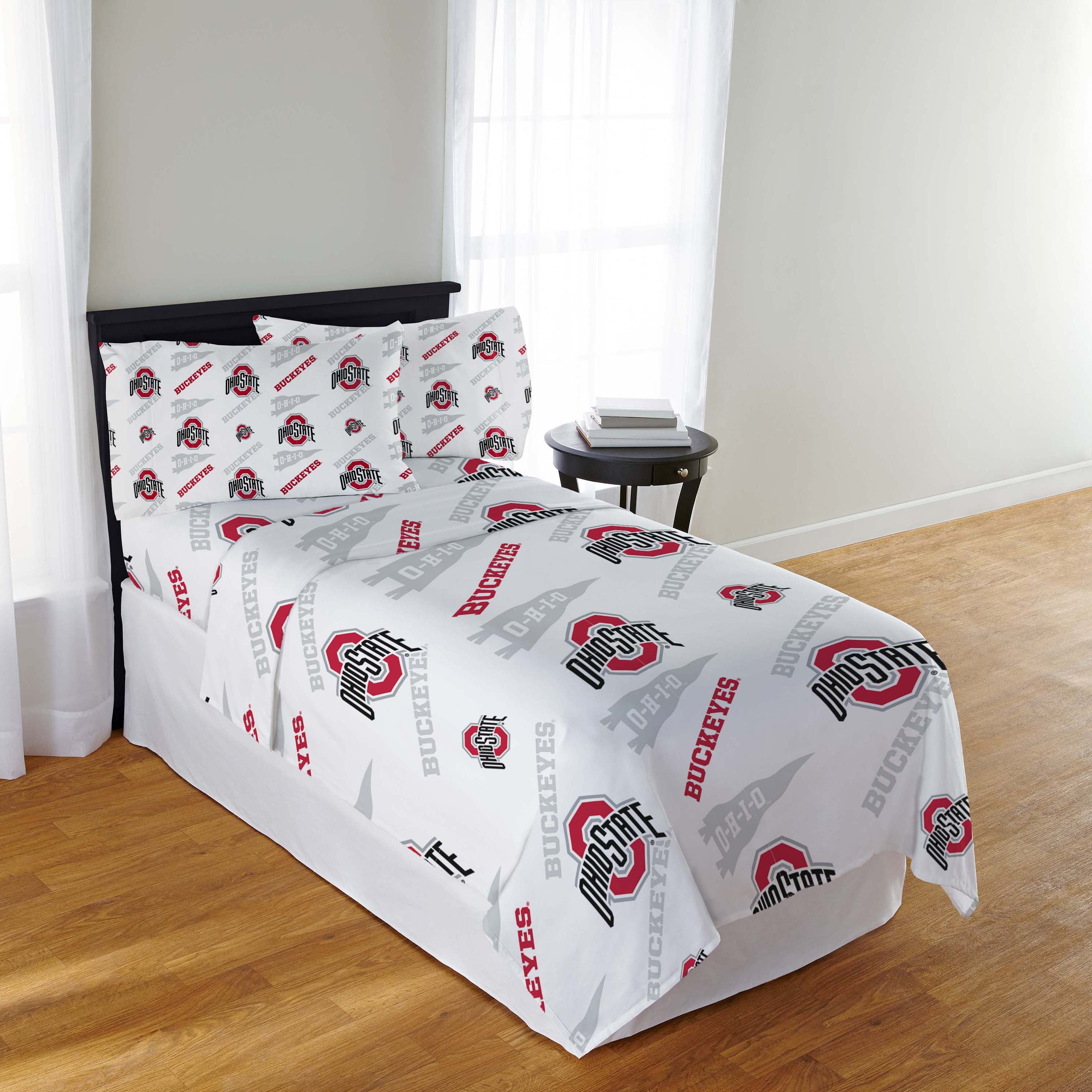NCAA Officially Licensed Ohio State Buckeyes Microfiber Bed Sheet Set - Twin