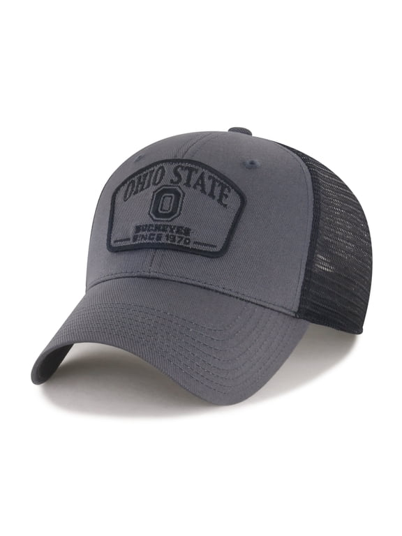 NCAA Ohio State Buckeyes Black Trucker Patch Adjustable Hat