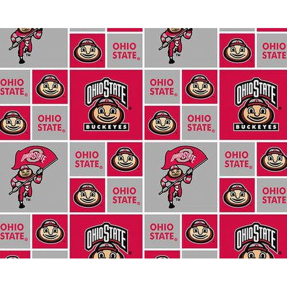 NCAA Ohio State Cotton Fabric, per Yard