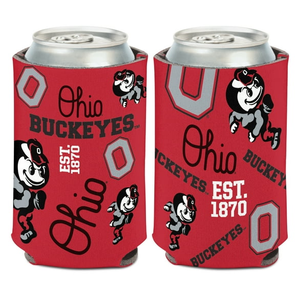 NCAA Ohio State Scatter Print 12oz Can Cooler, Collapsible