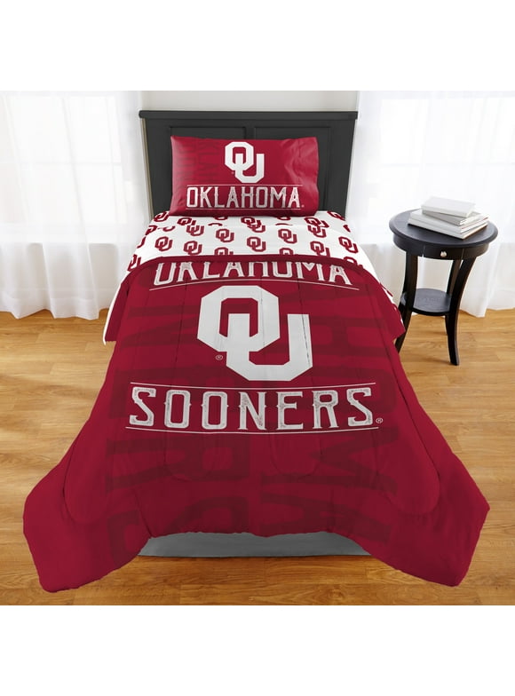 NCAA Oklahoma Sooners Comforter Set, Twin / Twin XL, Affiliation Design, Team Colors, 100% Polyester, 2 Piece Set