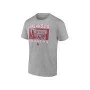NCAA Oklahoma Sooners Men's Heather Gray Cotton Boxed Mascot Short Sleeve T Shirt