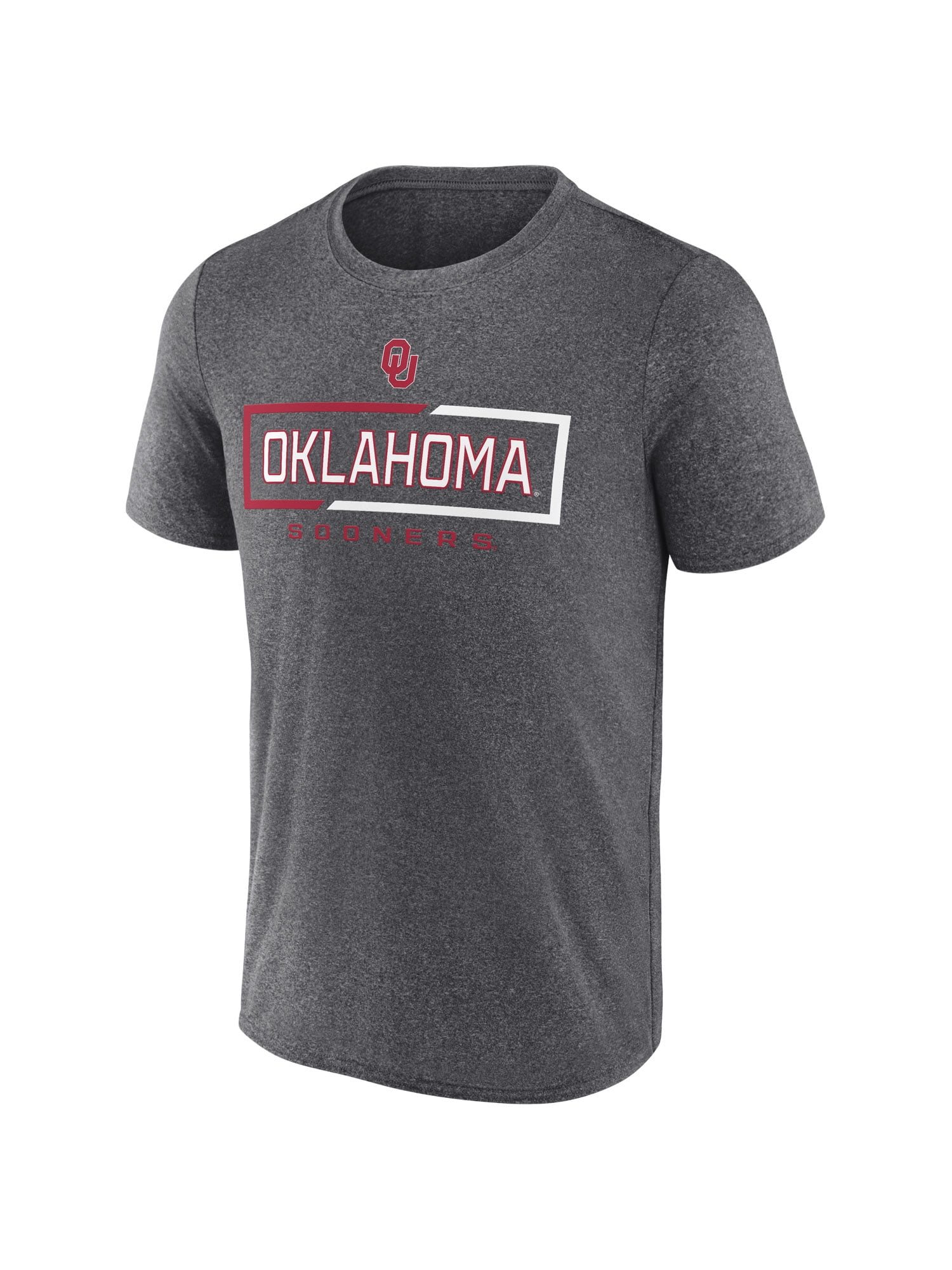 NCAA Oklahoma Sooners Men's Synthetic Charcoal Heather Short Sleeve T-Shirt
