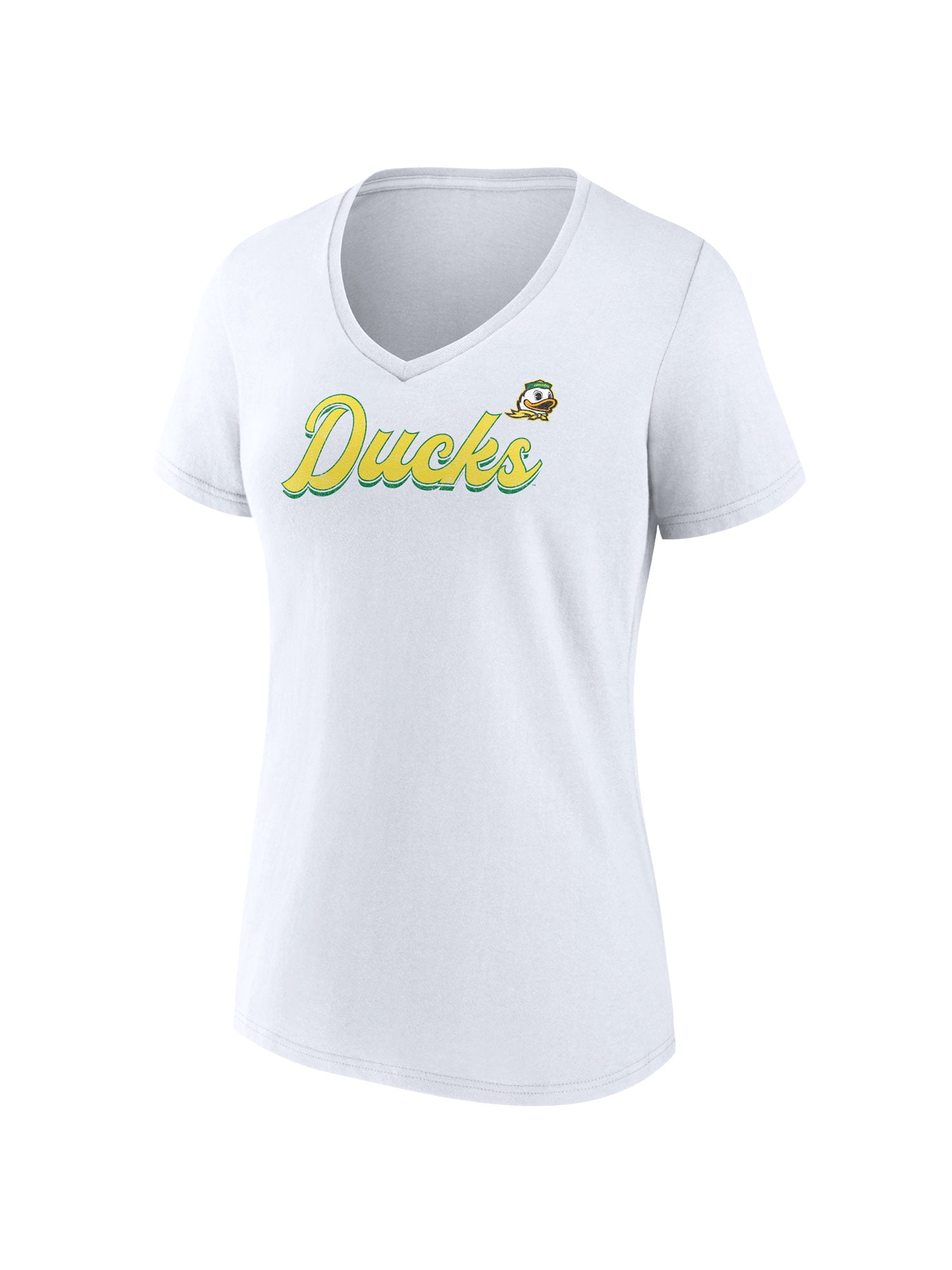 NCAA Oregon Ducks Women's Cotton White Short Sleeve T-Shirt