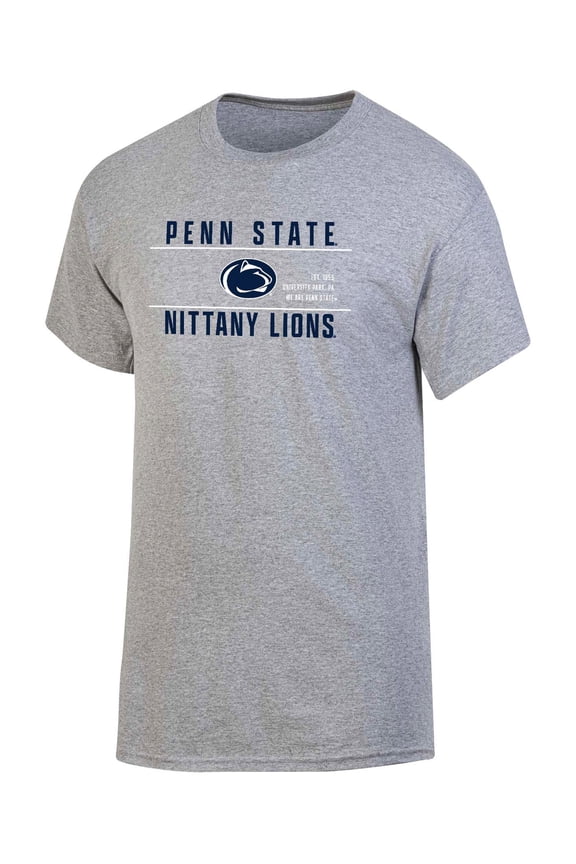 NCAA Men's Penn State Nittany Lions Gray Bar Logo Crewneck Tee