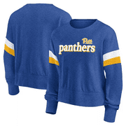 NCAA Pitt Panthers Womens Crew Neck Fleece Sweatshirt Blue, Large