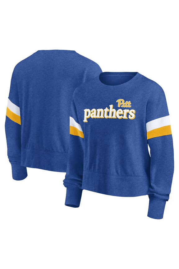 NCAA Pitt Panthers Women's Crew Neck Fleece Sweatshirt Blue, Large