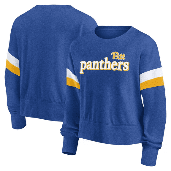 NCAA Pitt Panthers Women's Crew Neck Fleece Sweatshirt Blue, XL