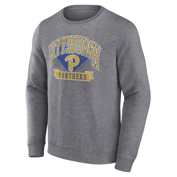 NCAA Pittsburgh Panthers Men's Gray Crew Neck Fleece Sweatshirt, XL