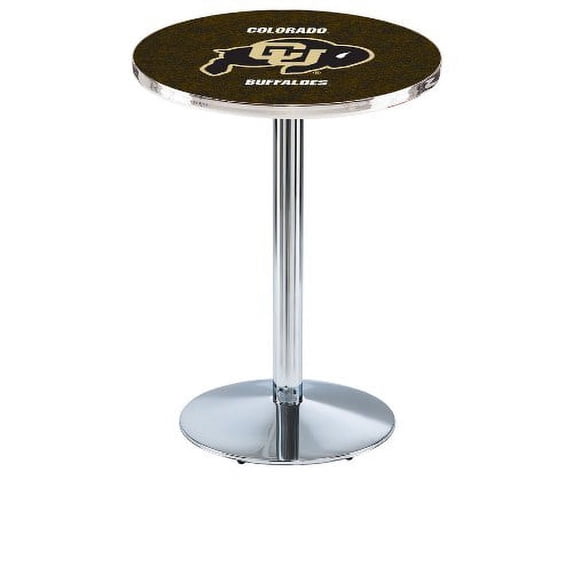 NCAA Pub Table by Holland Bar Stool, Chrome - Colorado Buffaloes, 36'' - L214