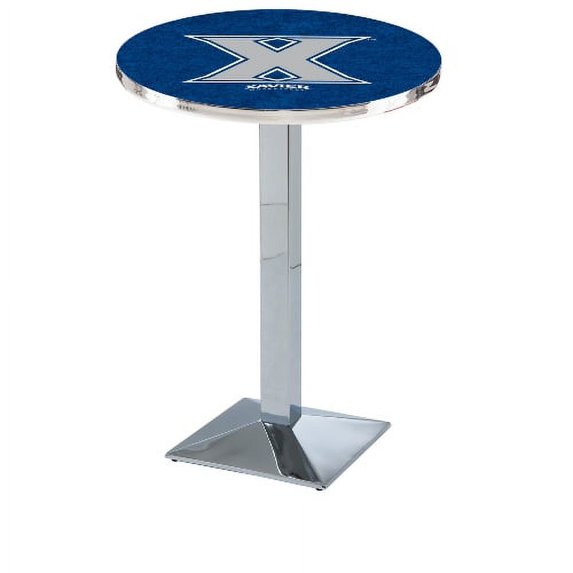 NCAA Pub Table by Holland Bar Stool, Chrome - Xavier Musketeers, 42'' - L217