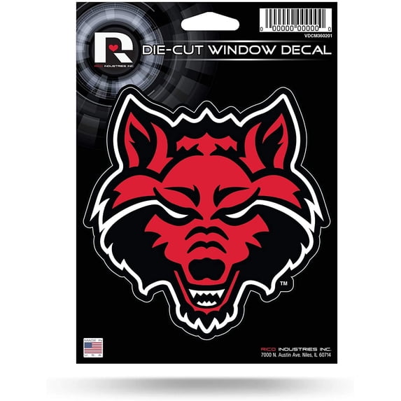 NCAA Rico Industries Die Cut Vinyl Decal, Arkansas State Red Wolves